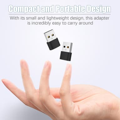 USB C- til USB-adapter for dataoverføring og lading, 2 stk. Sort
