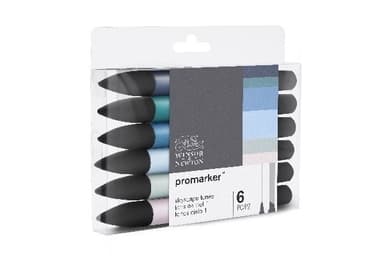 Winsor Promarker-sett 6 stk, Skycape 1
