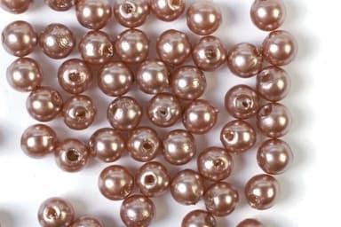 Plastperler 4 mm 500 g, brun