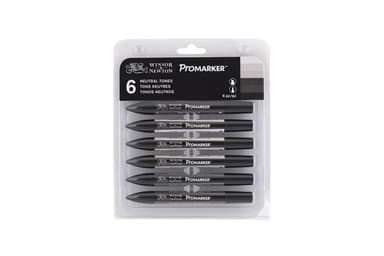 Winsor Promarker 6 stk, nøytrale toner