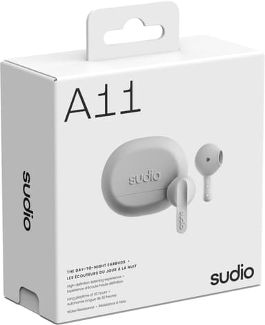 Sudio A11 helt trådløse in-ear hodetelefoner (hvit)