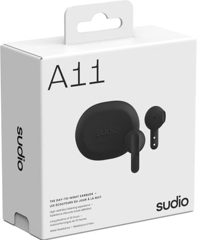 Sudio A11 helt trådløse in-ear hodetelefoner (sort)