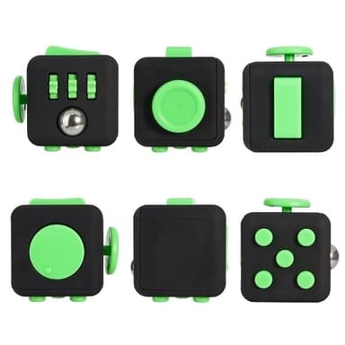 Fidget Cube, svart/grønn