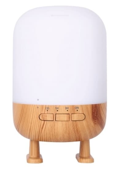 Luftfukter med høyttaler og lampe, lys tredesign