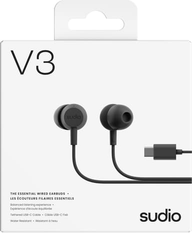 Sudio V3 kablede hodetelefoner (sort)