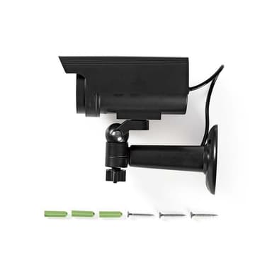 Nedis Dummy Security Camera | Kule | IP44 | Batteri drevet / Solar Powered | Utendørs | Inkludert veggoppheng | Sort