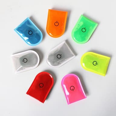 4 stk LED-lys Magnetiske klips Sikkerhet Løping Natt Campingaktiviteter - Fluorescerende