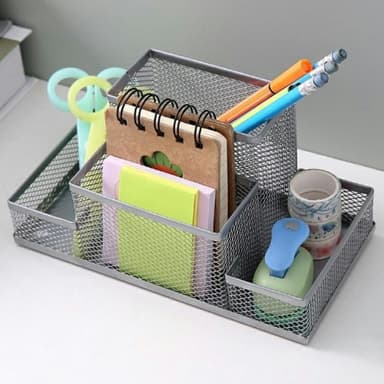 3 rom Metall skrivebord Organizer Penneholder Organizer Oppbevaringsskuff