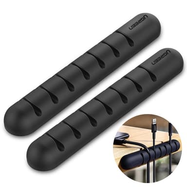 2 stk 7 spor selvklebende kabelhåndtering Organiser kablene Ledningsholder