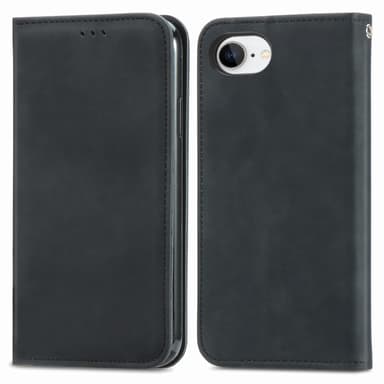 For iPhone 16e deksel med kortholder magnetisk absorberende telefondeksel - Svart