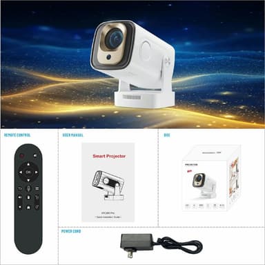 HY260 Pro-projektor 1GB+8GB Android 11.0 WiFi6 BT5.4 Hjemmekino 200 ANSI Lumen