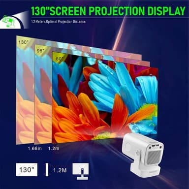 HY260 Pro-projektor 1GB+8GB Android 11.0 WiFi6 BT5.4 Hjemmekino 200 ANSI Lumen