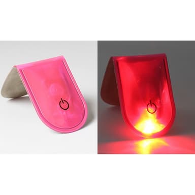 4 stk LED-lys Magnetiske klips Sikkerhet Løping Natt Campingaktiviteter - Rosa