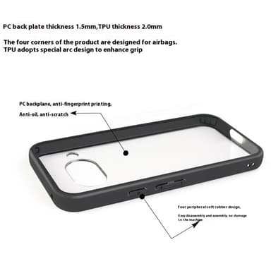 Til Google Pixel 9a Deksel Gjennomsiktig Telefonveske