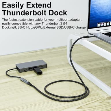 NÖRDIC USB 4 forlengelseskabel 2m 40Gbps 100W 8K60Hz