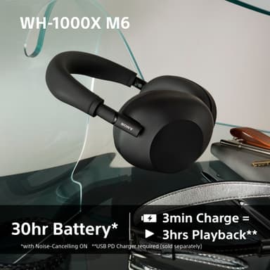 Sony WH-1000XM6 trådløse around-ear hodetelefoner (sort)