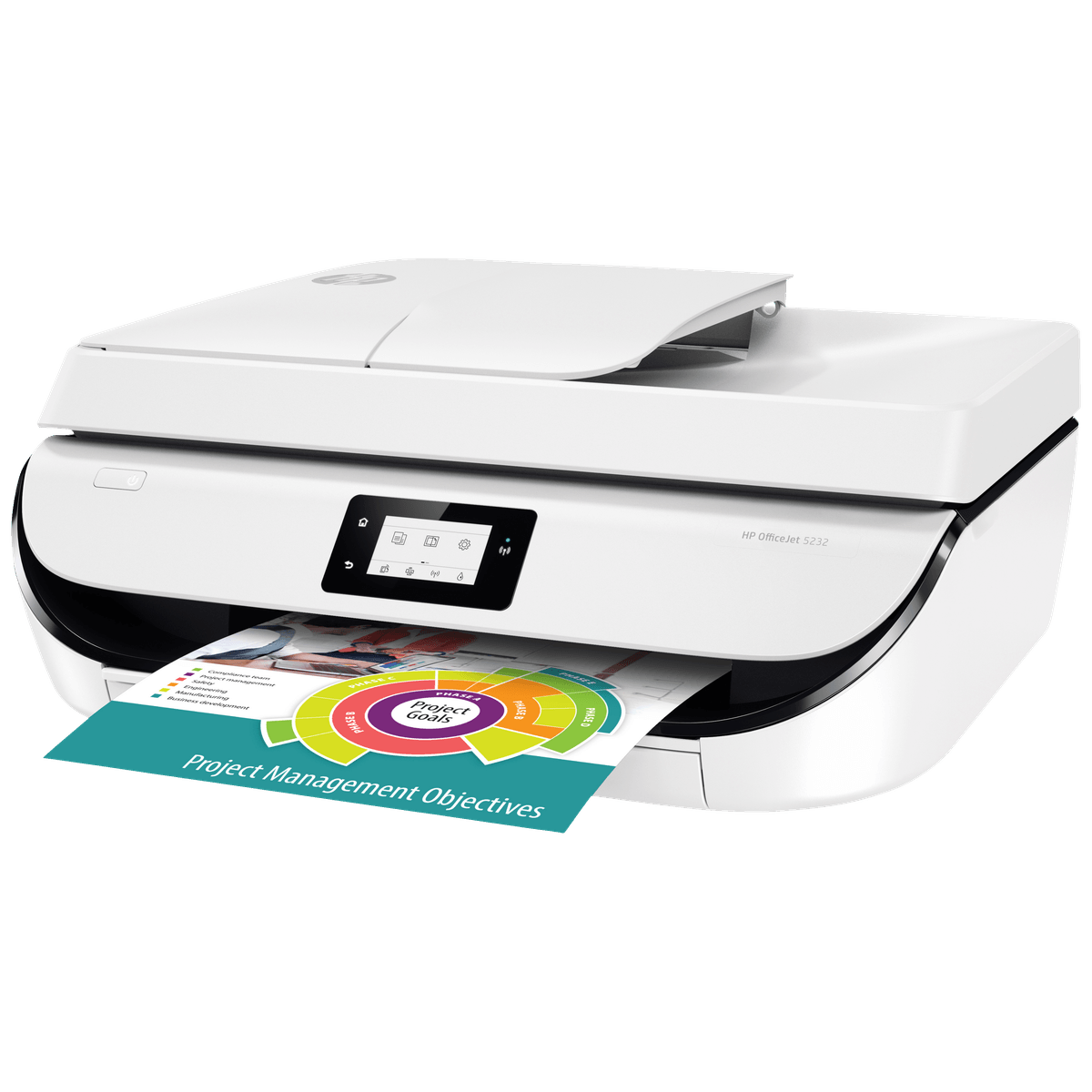 Hp Officejet 5232 Aio Inkjet Fargeskriver Hvit Printer Og