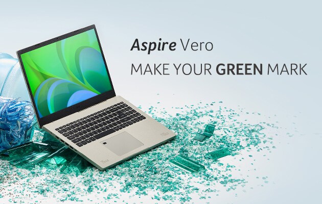 Aspire Vero og teksten MAKE YOUR GREEN MARK