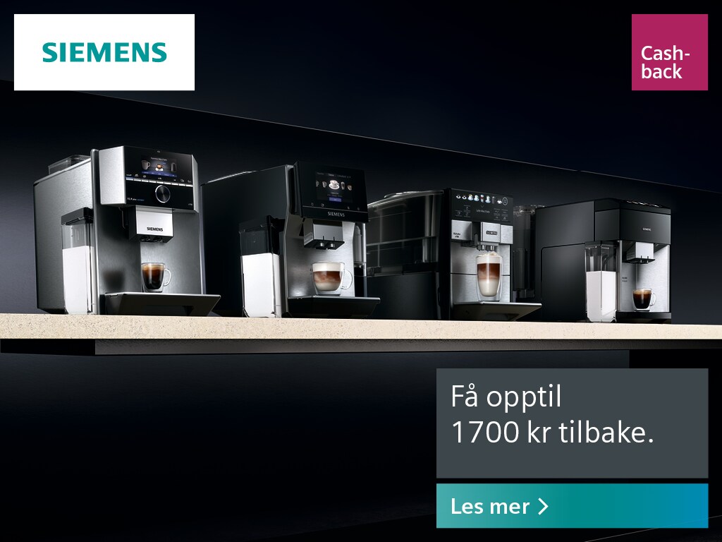 Siemens coffee cashback - få opptil 1700 kr tilbake