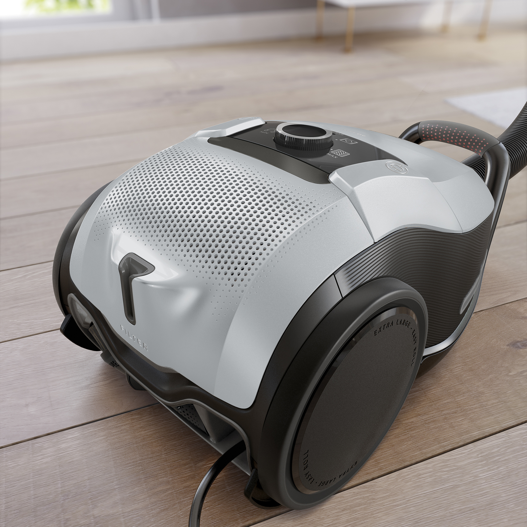 En grå Electrolux Pure D9 sett bakfra