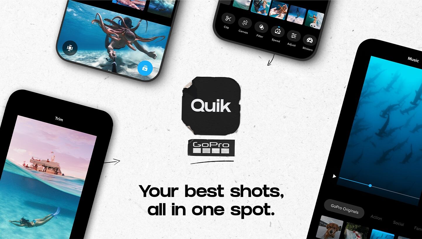 Quik-appen for GoPro med teksten Your best shots, all in one spot
