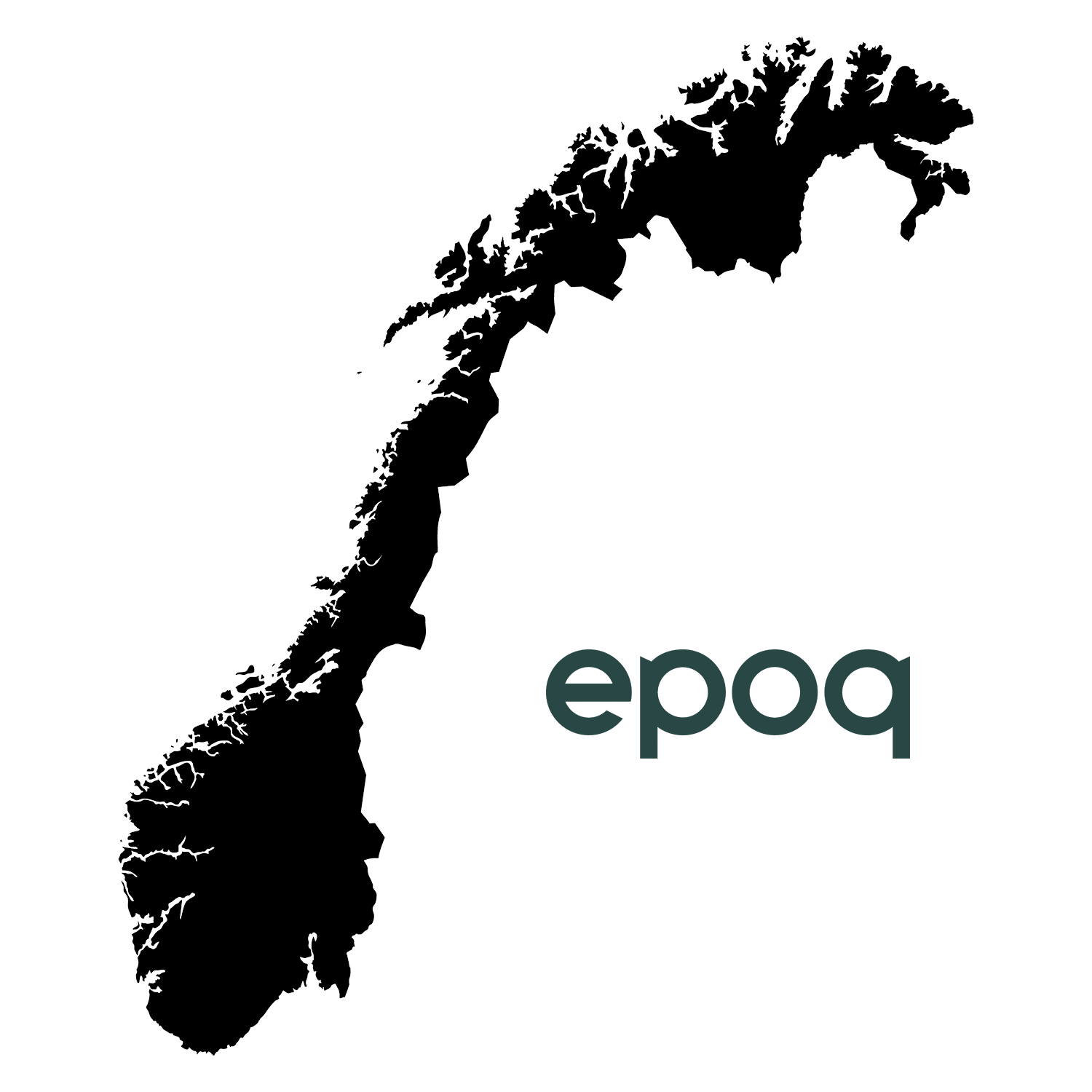 Norgeskart med Epoq-logo ved siden av
