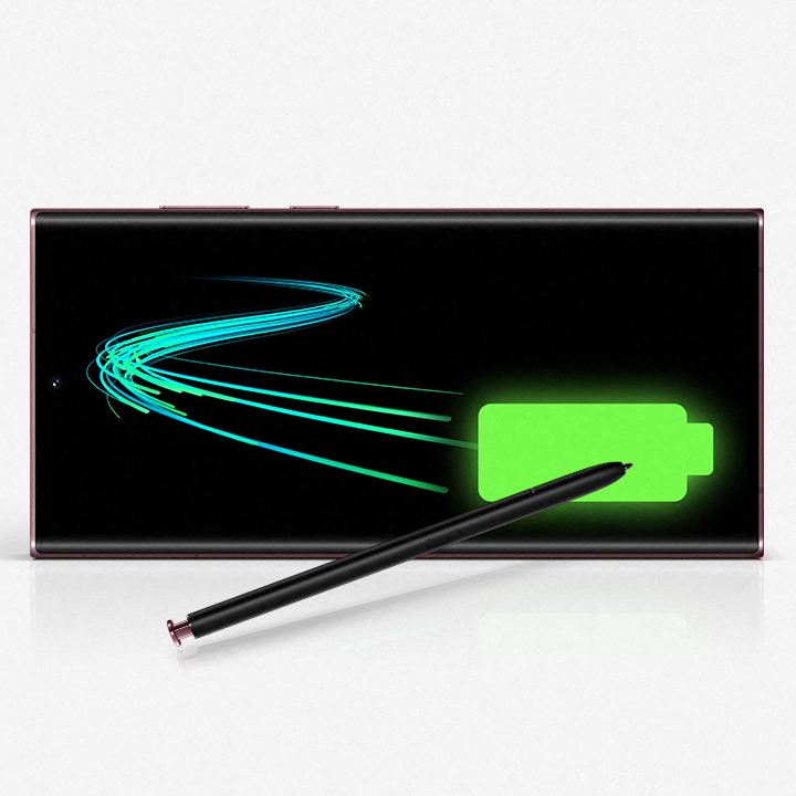 Galaxy S22 Ultra og batteriikon