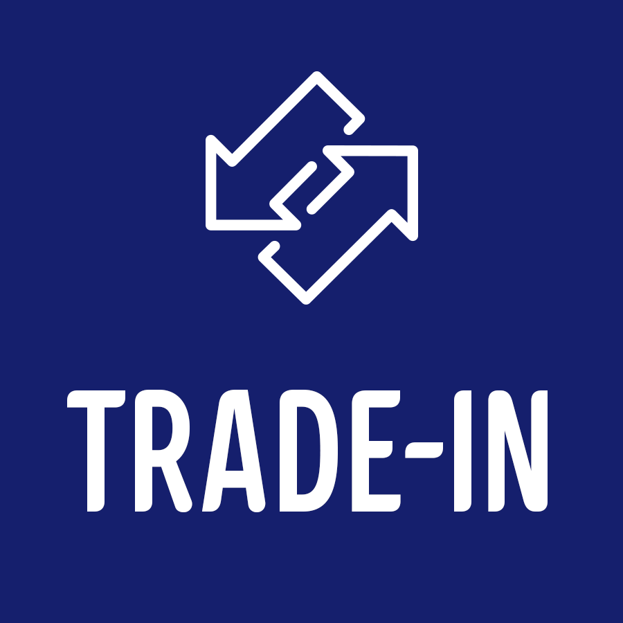 Trade In and two arrows as logo