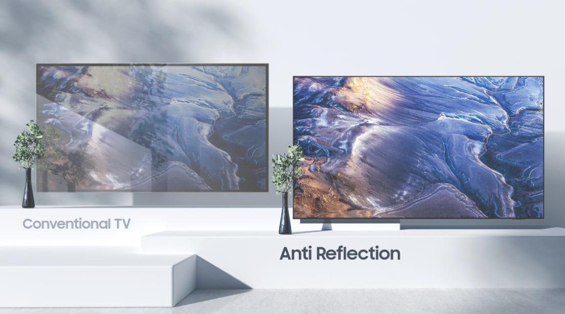 Samsung-TV-er med og uten refleksjoner