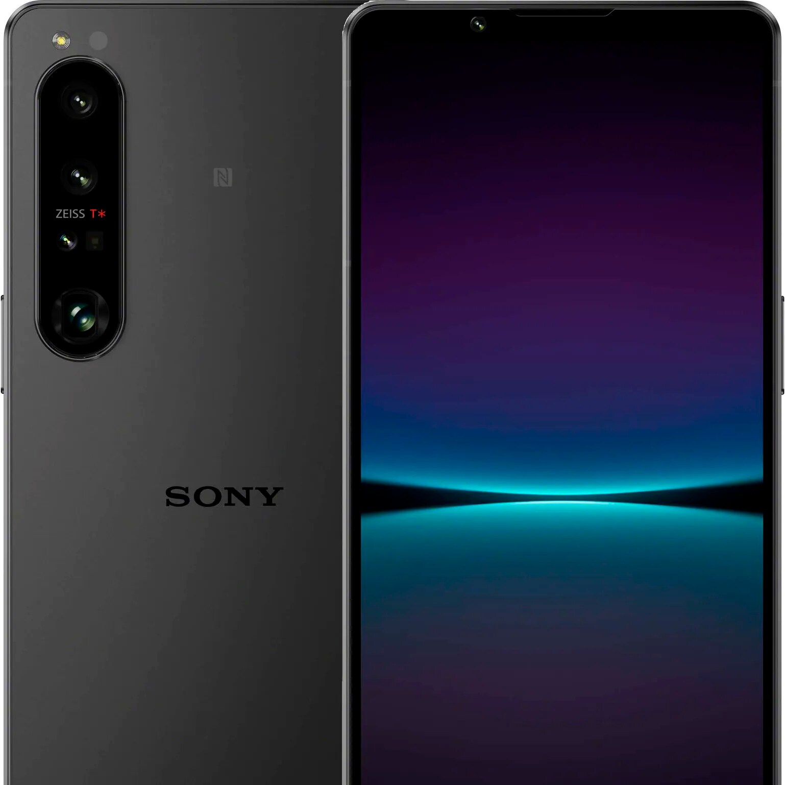 Sony Xperia 1 IV 5G seen from the back and front showing its cameras