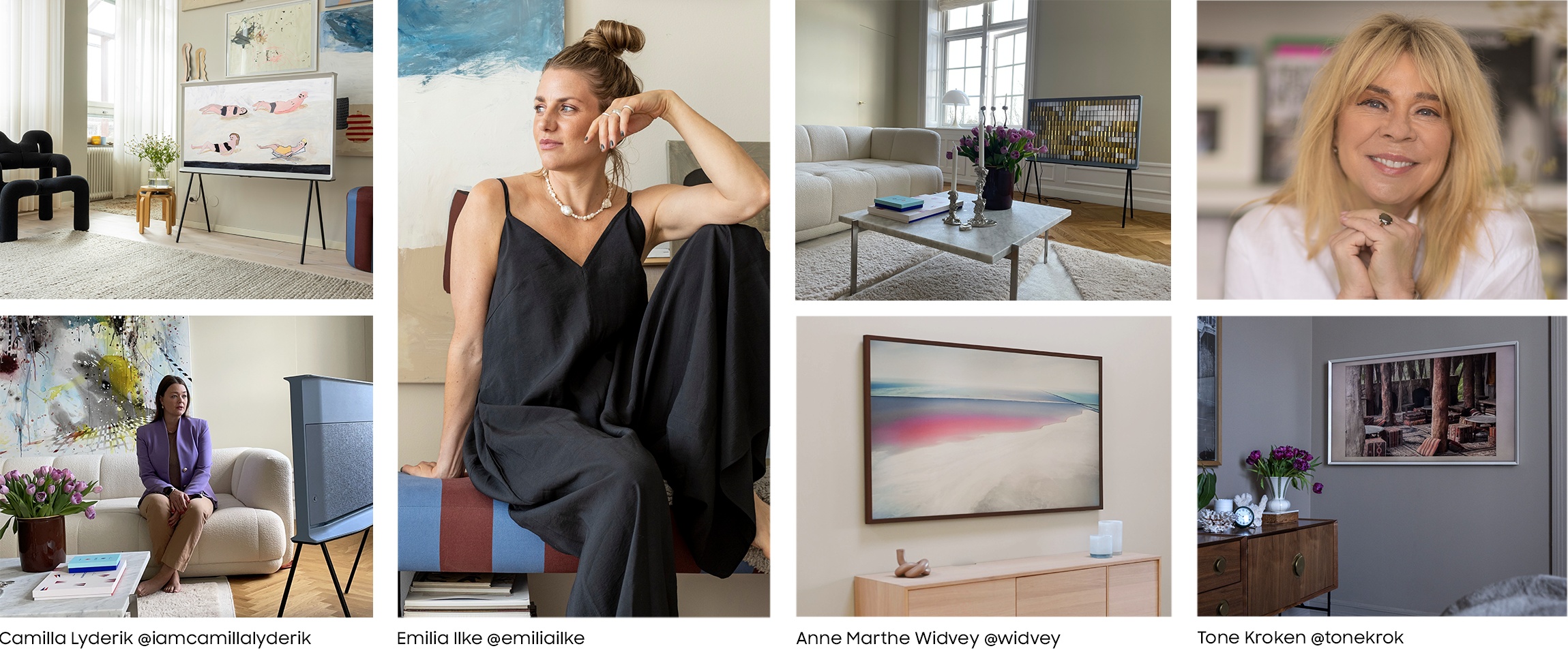 Pictures of influencers and Samsung TVs