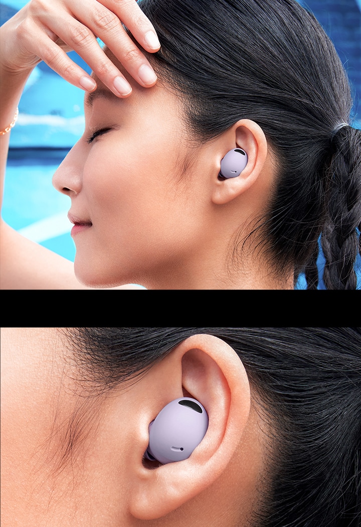 Samsung- Woman with Galaxy Buds2 Pro in profile-desktop