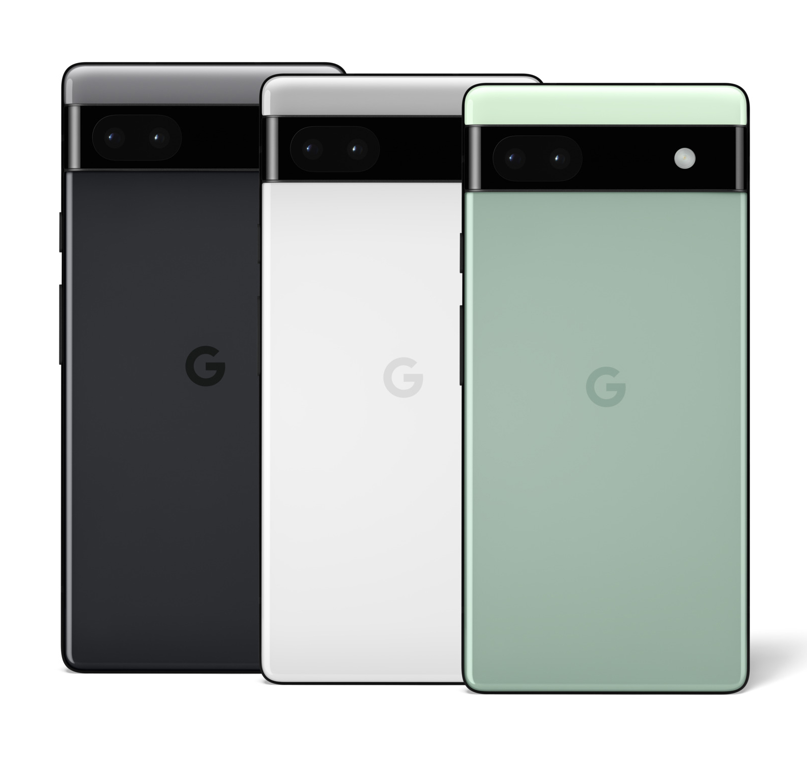 Pixel 6a in three colors