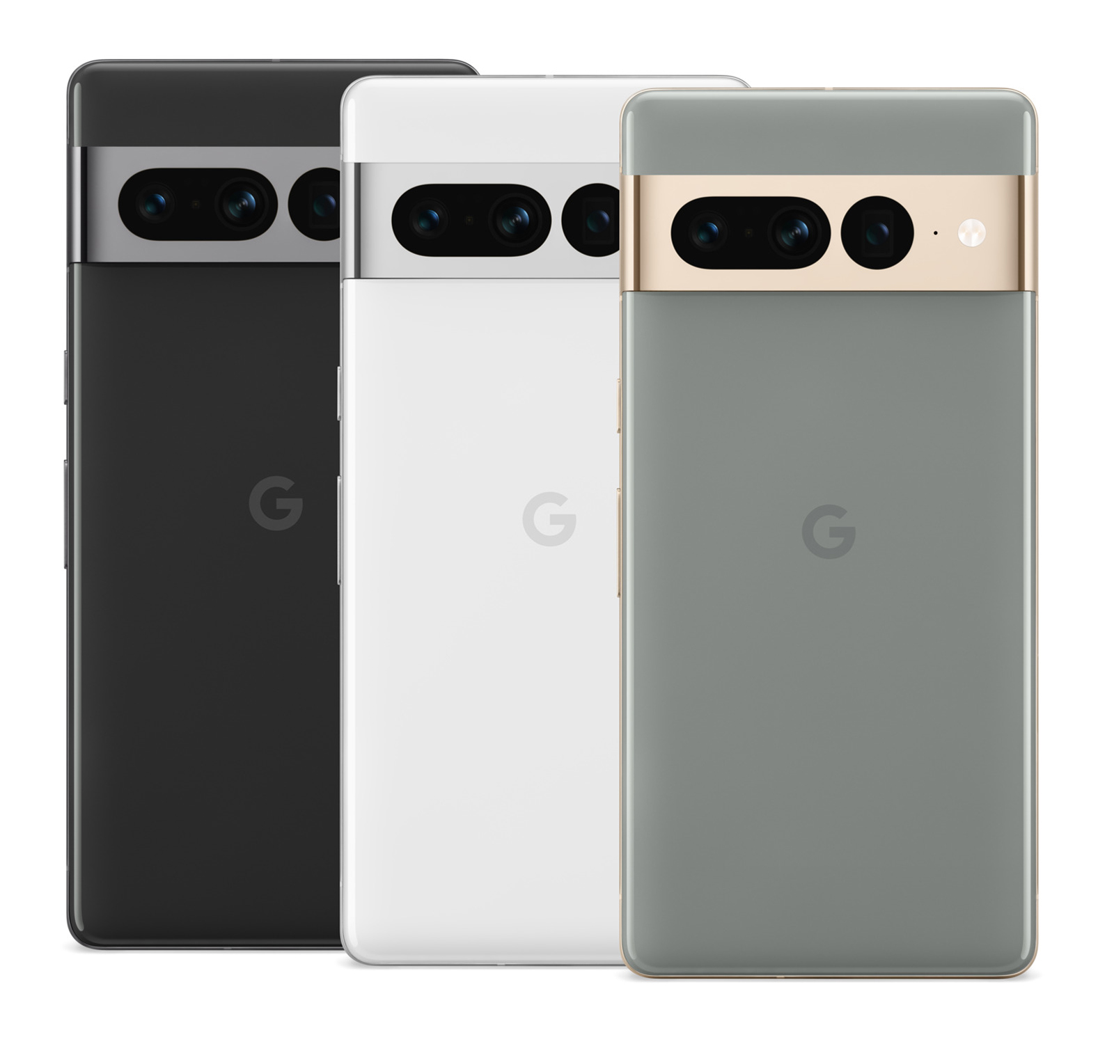 Pixel 7 pro in three colors
