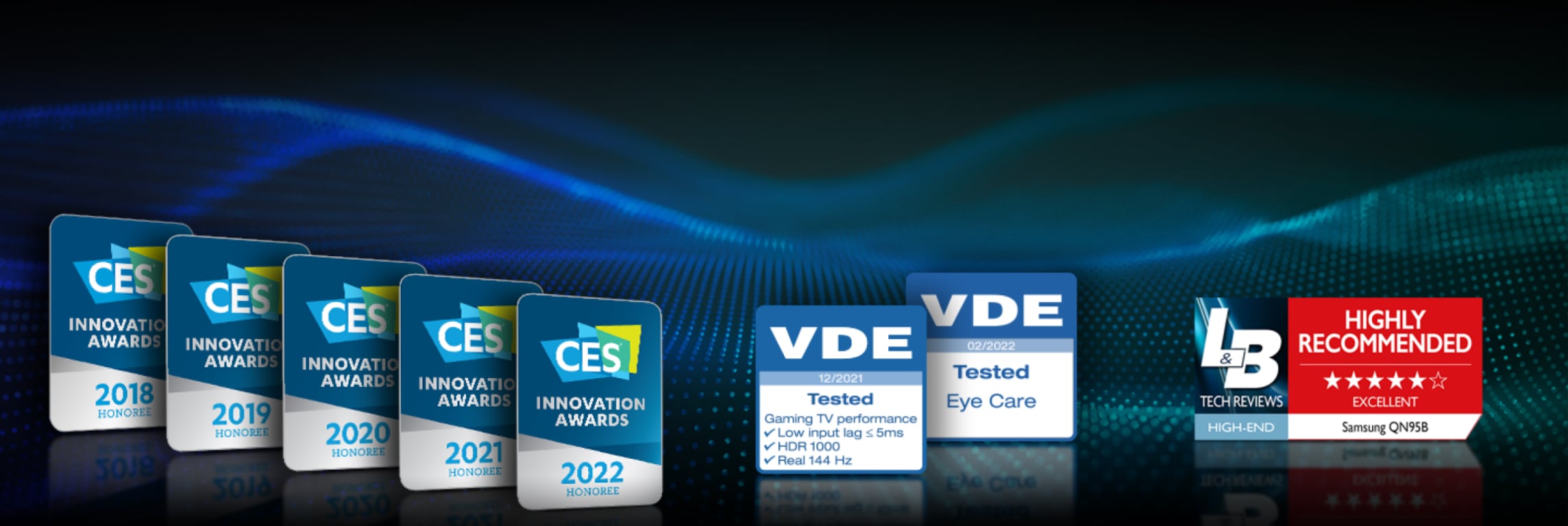 Samsung Gaming TV-priser på linje med CES Innovasjonspriser 2022, VDE-testet og L&B anbefaling
