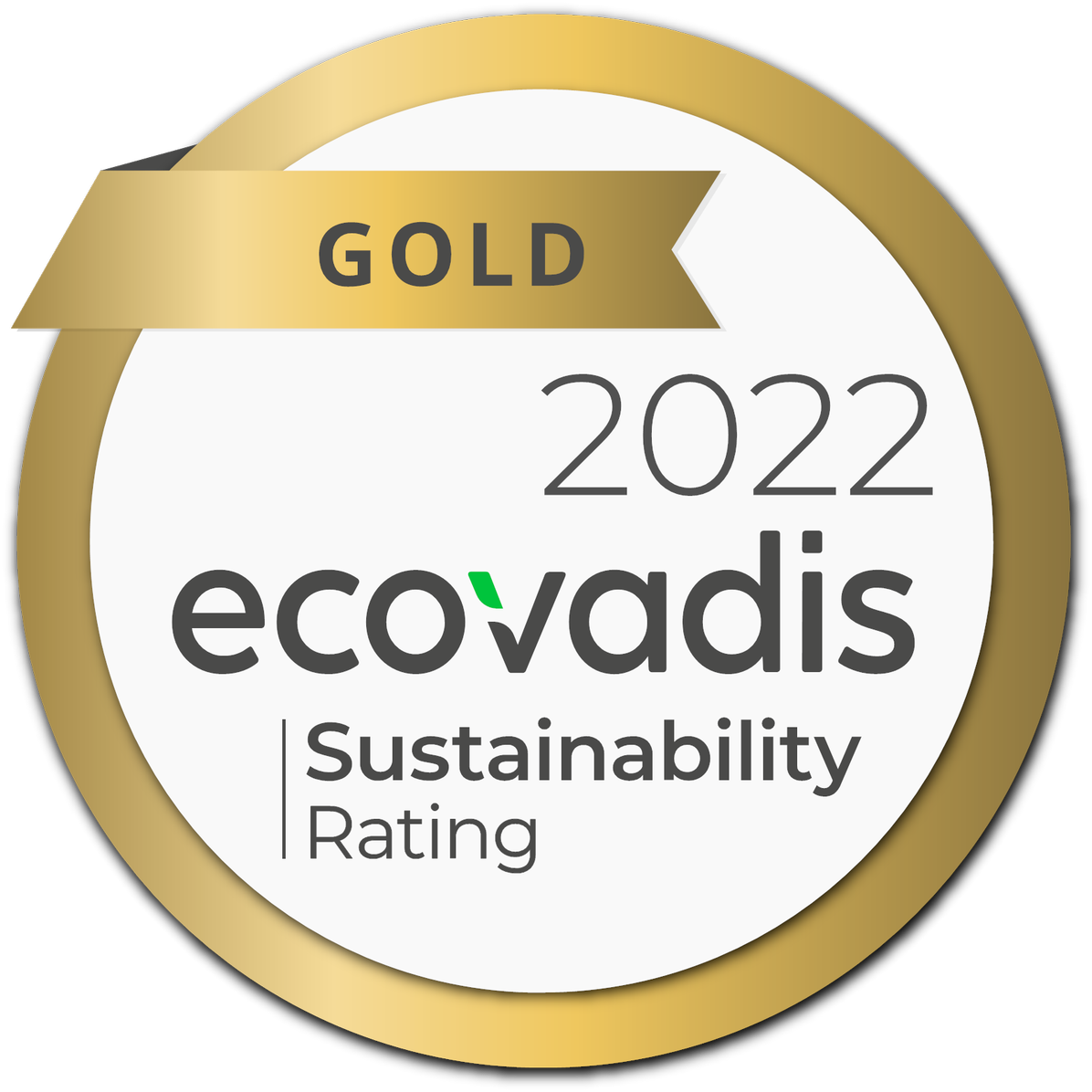 Gull EcoVadis bærekrafts rangering 2022
