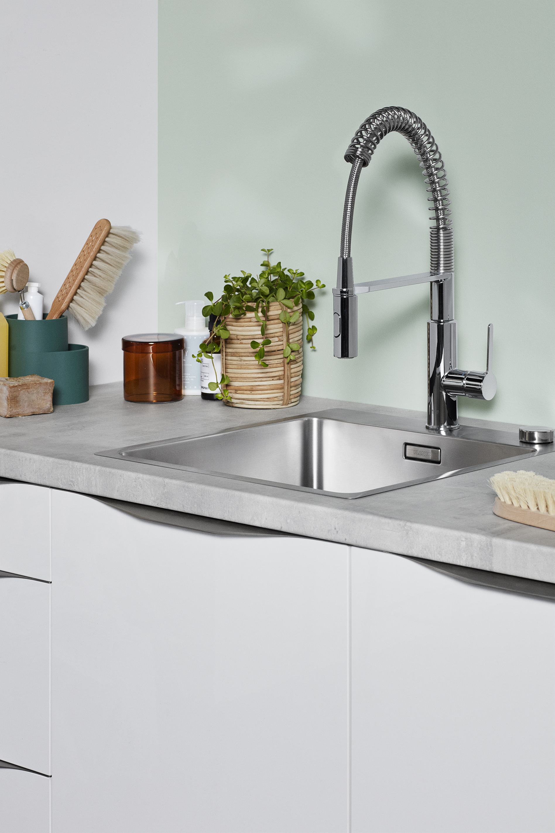 Worktop in linoleum in a laundry room