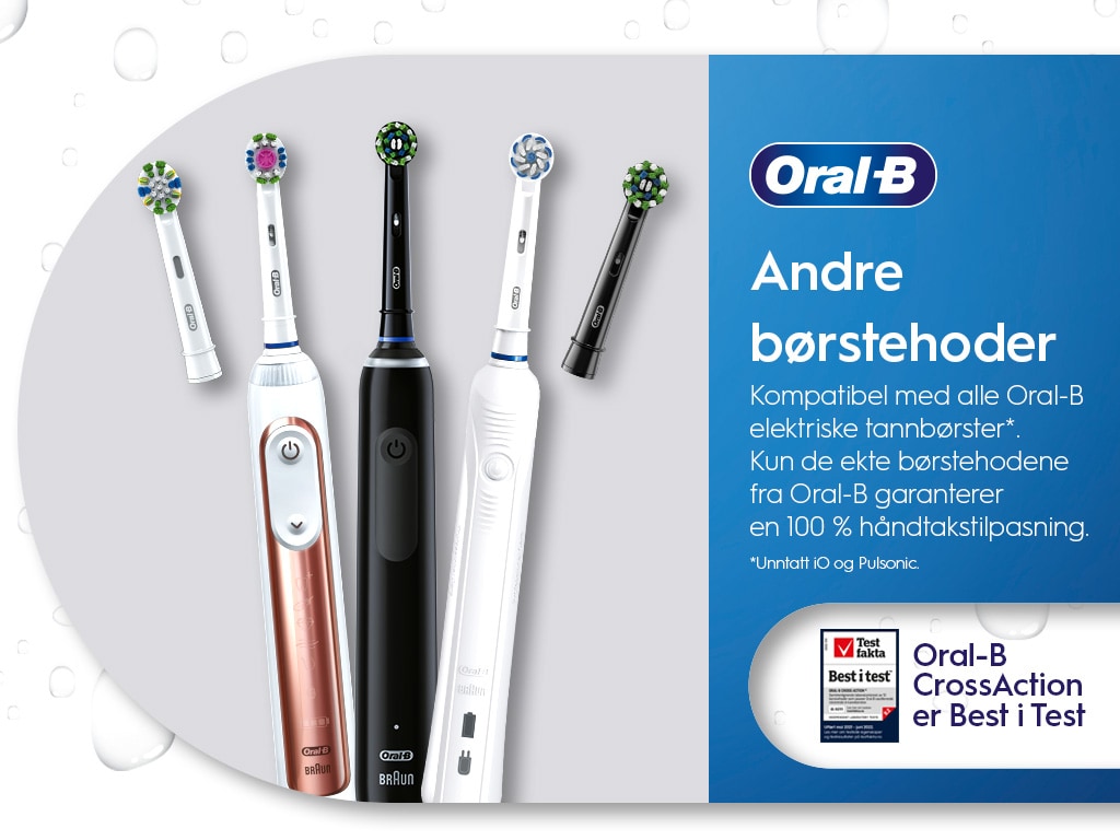 Matchende Oral-B børstehoder og håndtak