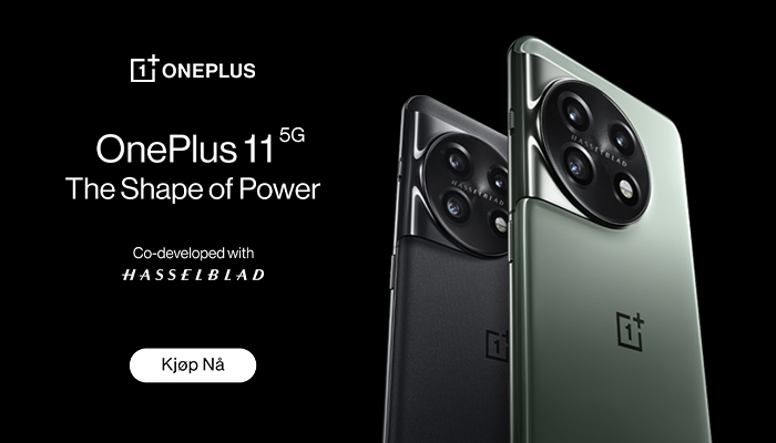 OnePlus 11 5G - The Shape of Power - Svart og grønn mobiltelefon