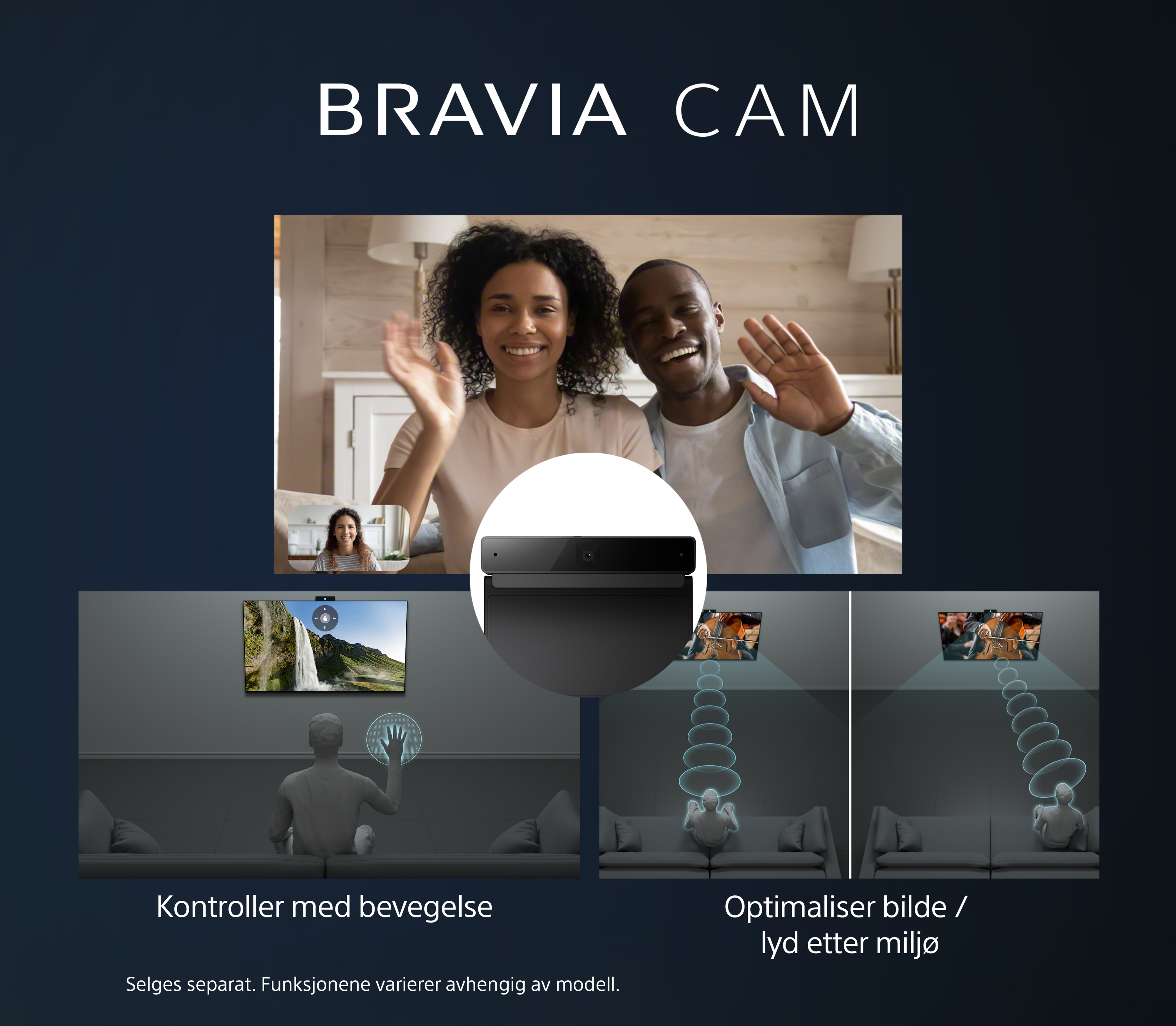 Sony Bravia A80L TV og illustrasjon av Bravia CAM