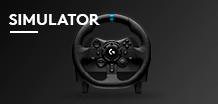 Produktbilde av gaming-ratt med teksten Simulator