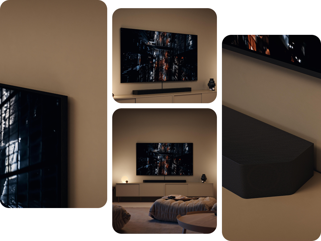 Bildecollage Samsung QNED Q85C TV