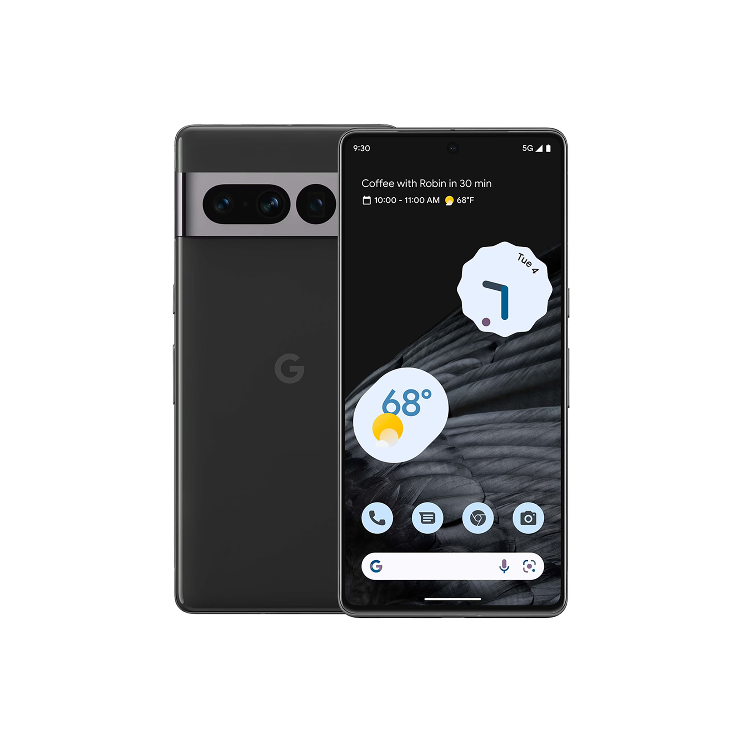 Google Pixel 7 sett forfra og bakfra
