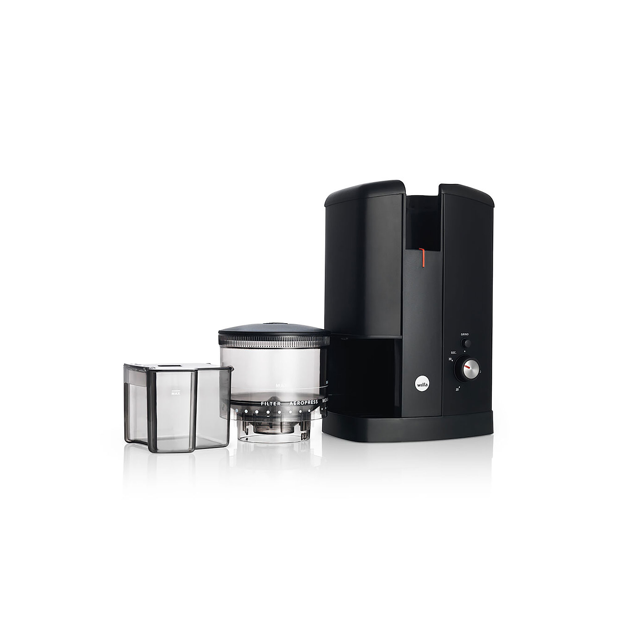 Wilfa kaffekvern CGWS-130B og avtakbare deler for enkel rengjøring