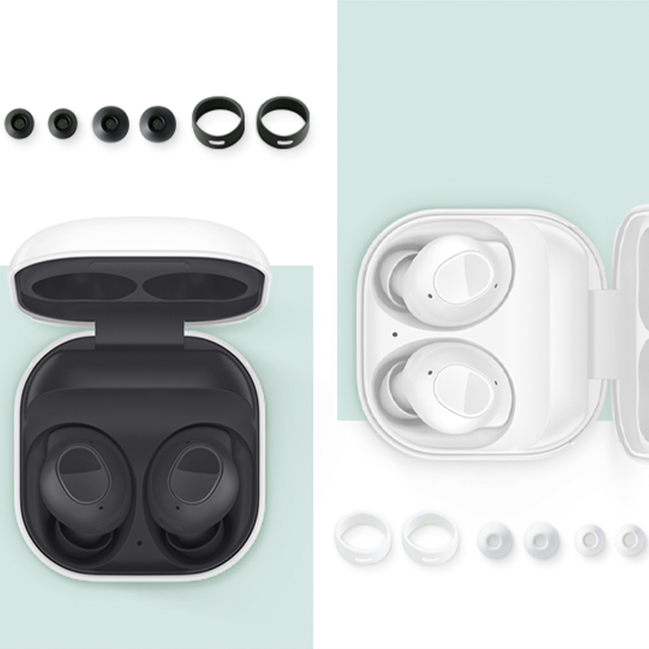 Samsung - Buds FE i sort og hvit med innhold