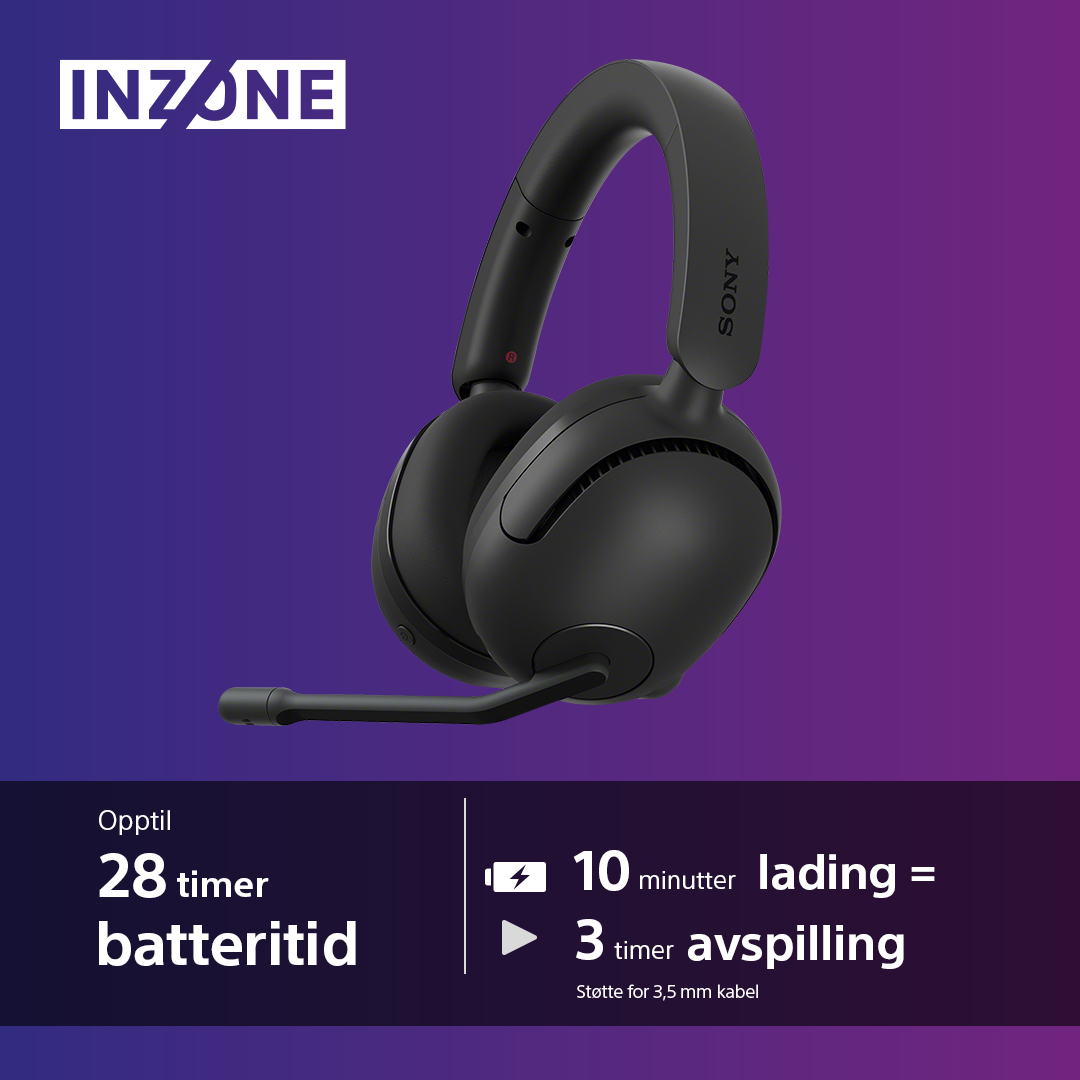 Sony INZONE H5 Wireless Gaming Headset and battery life specs