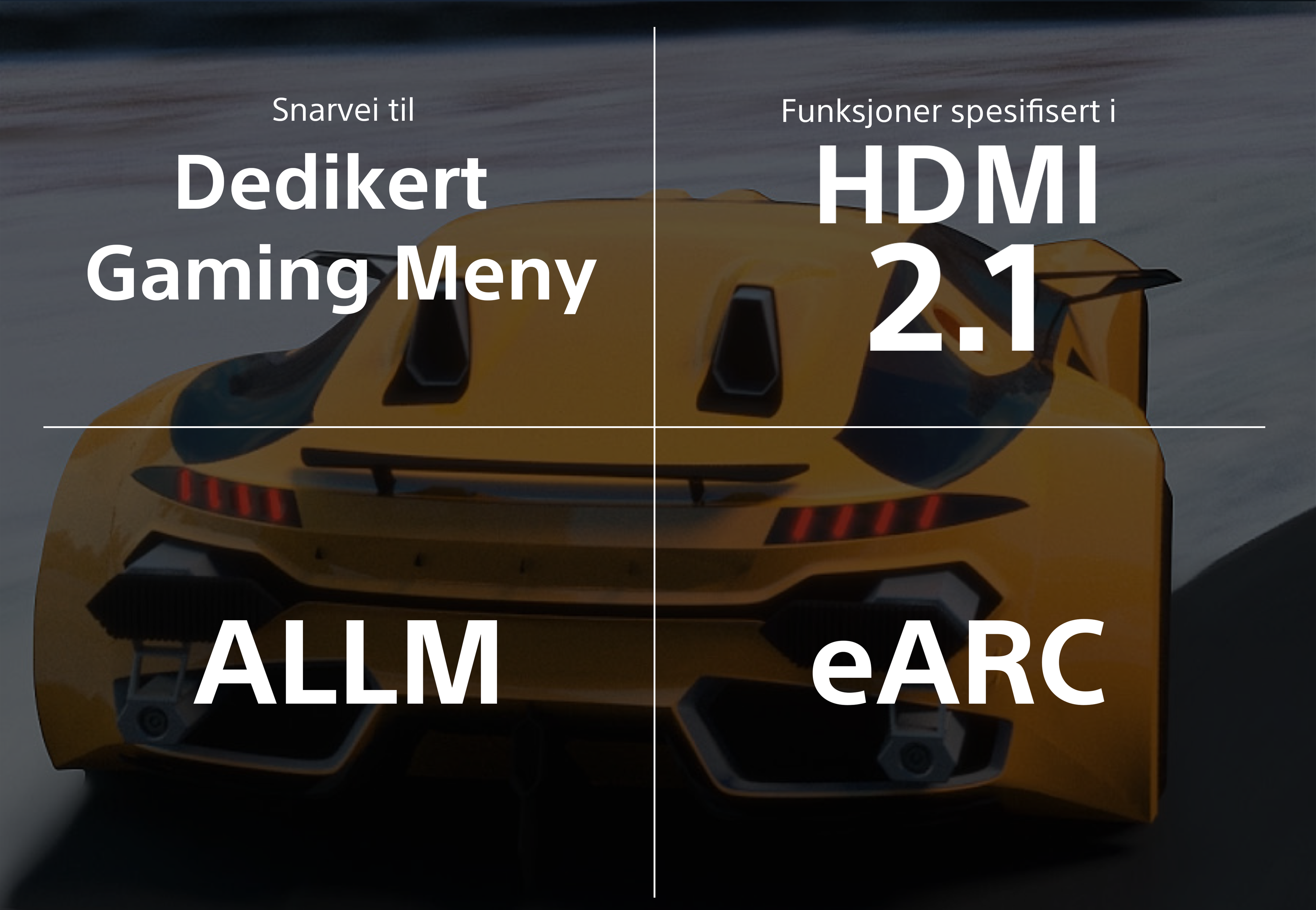 Sony X90L har en dedikert spillmeny