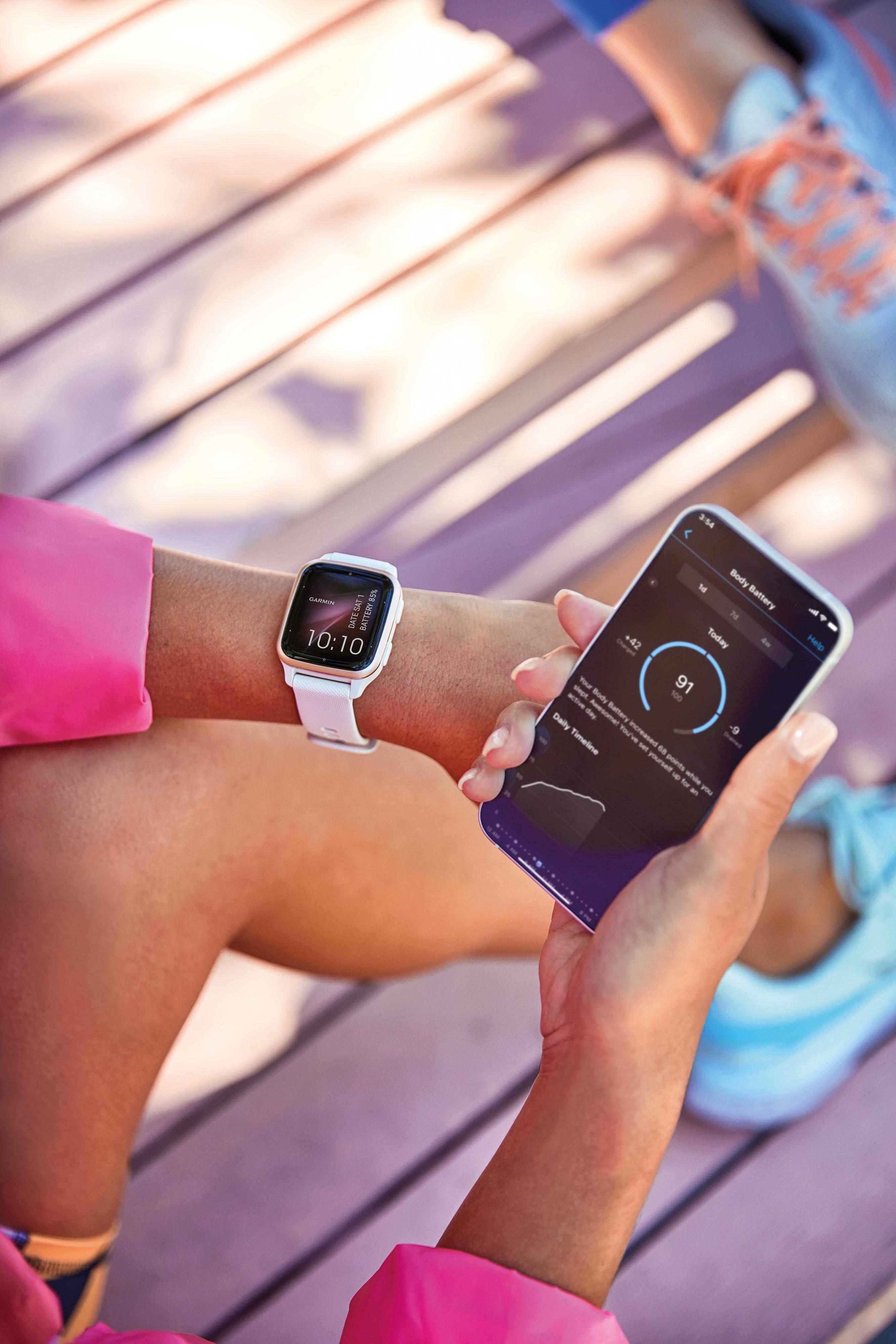 Garmin Connect-appen og Venu Sq2-sportsklokke