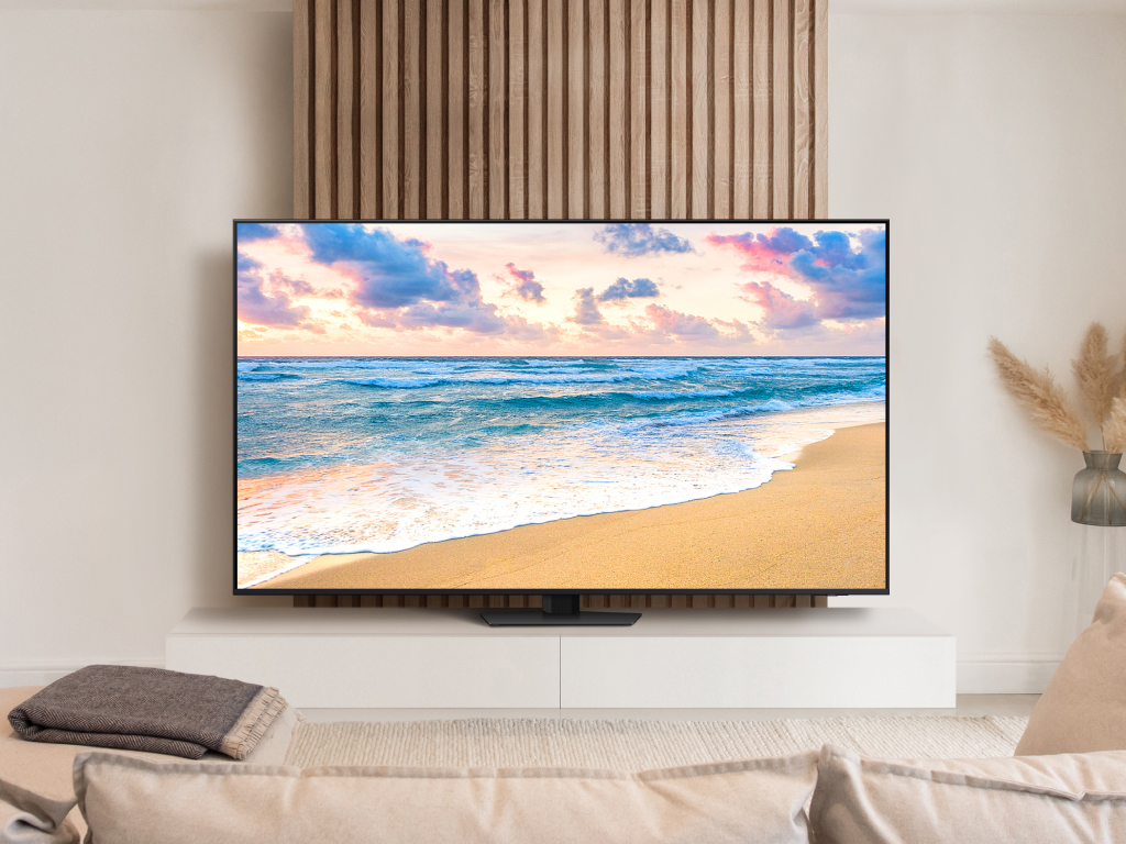 Samsung TV i en lys moderne stue
