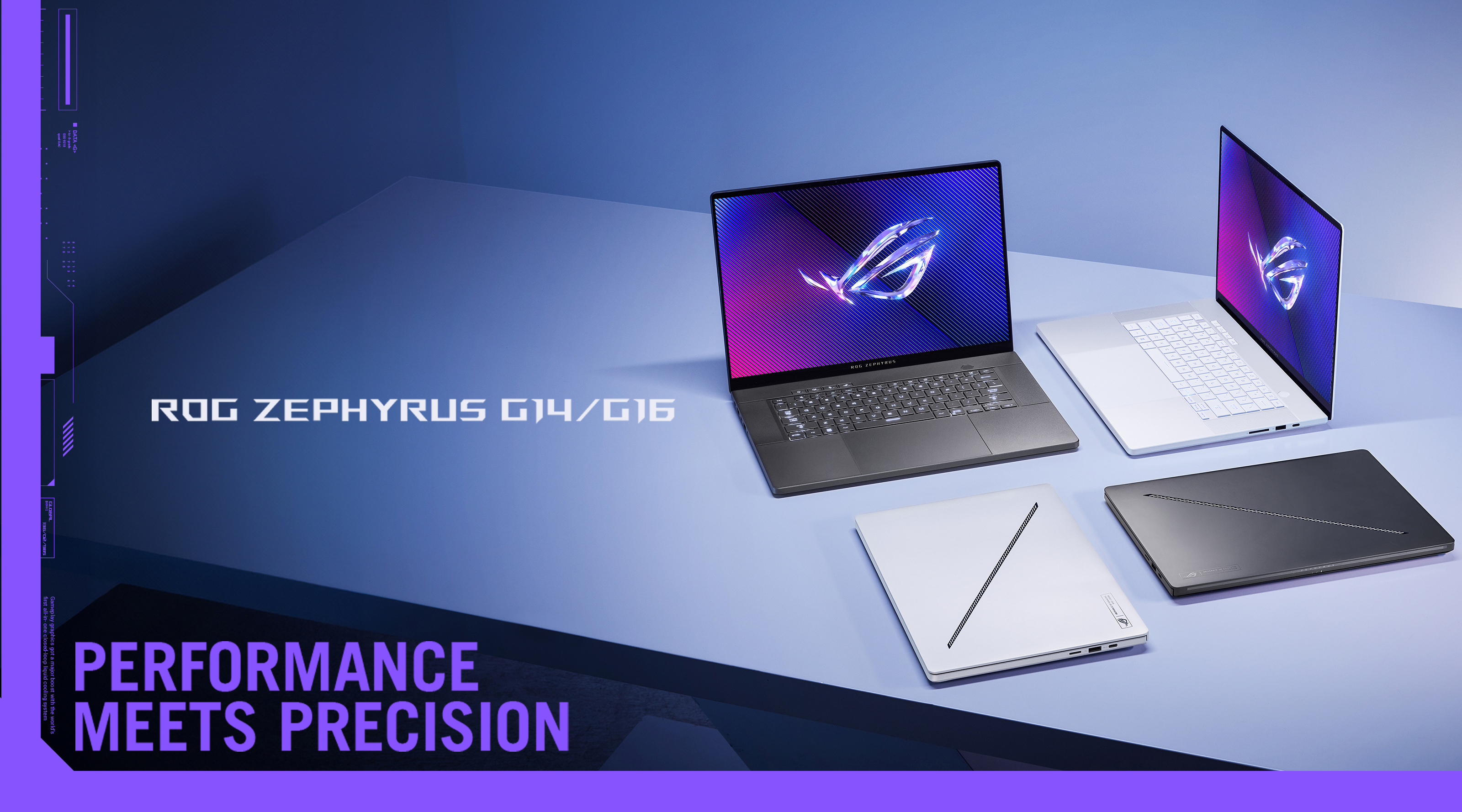 Asus - Gaming - Asus ROG Zephyrus G14 G16 gaming-PC med teksten 'Performance'